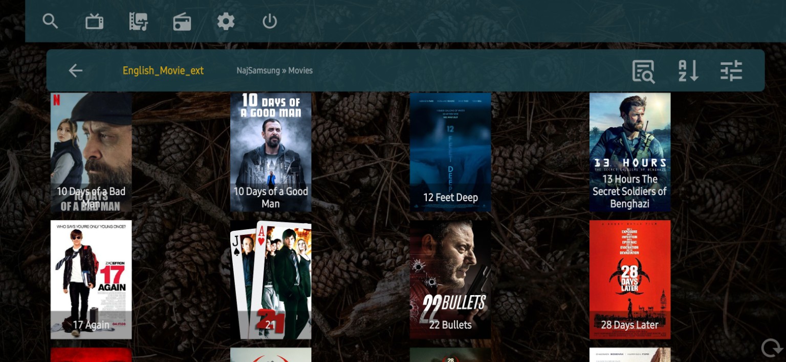 VOD English — paparan SEENTV dalam aplikasi