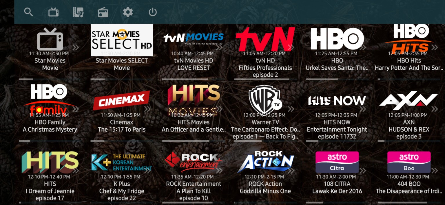 Channel Movie — paparan SEENTV dalam aplikasi