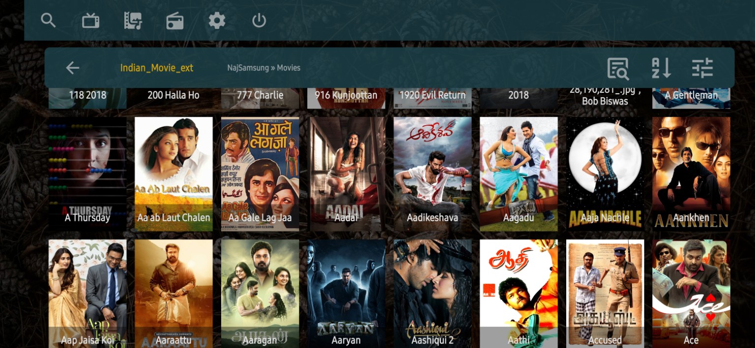 VOD India — paparan SEENTV dalam aplikasi